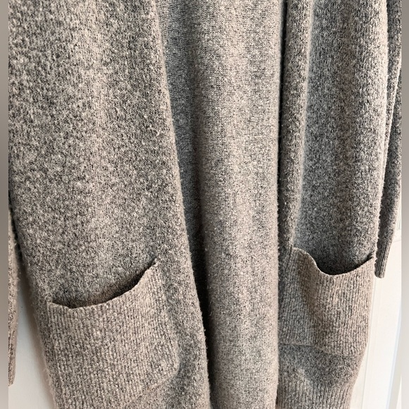Knee Length Gray Sweater Cardigan - Picture 3 of 4